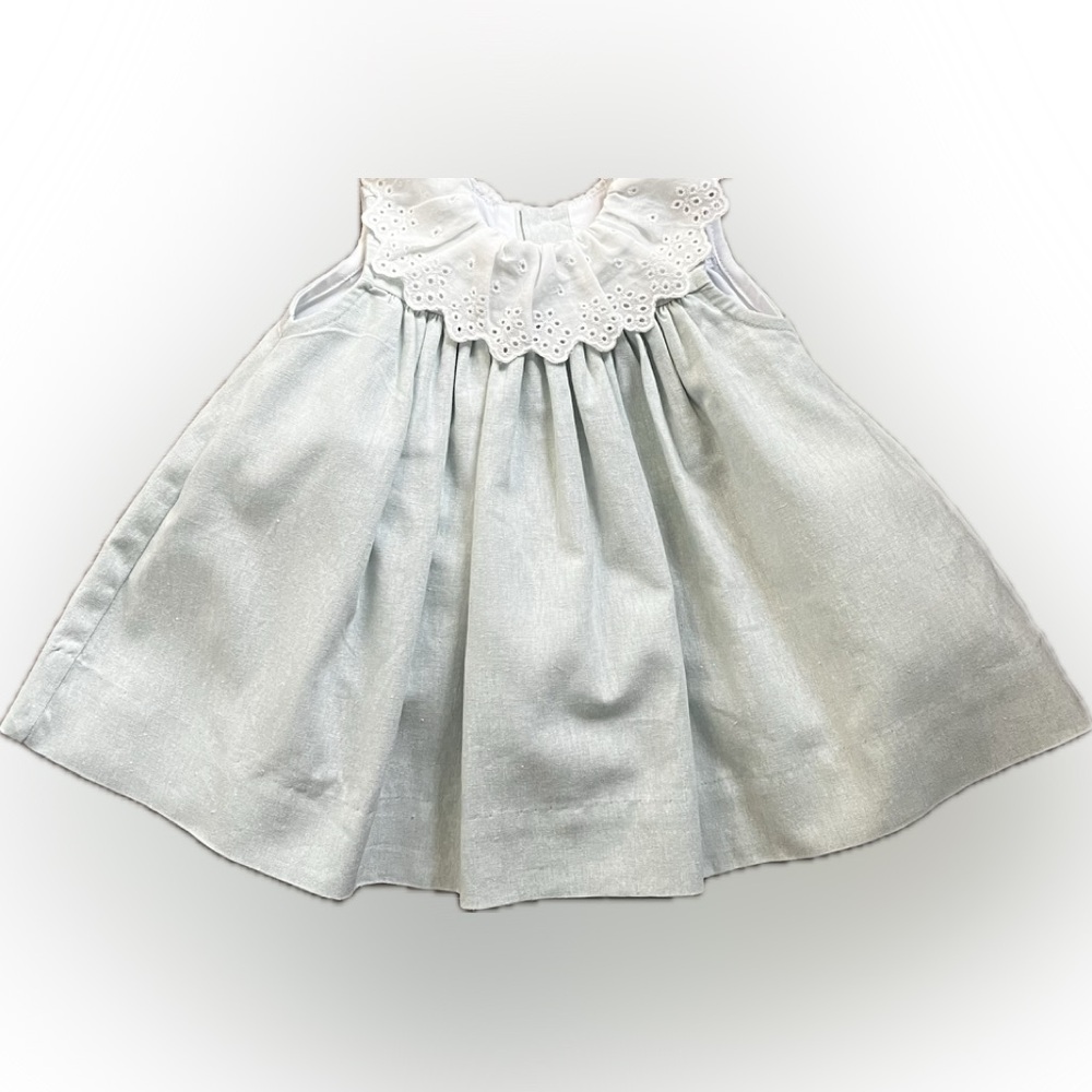 Bailey Boys Linen Float Dress with Eyelet Collar NWOT